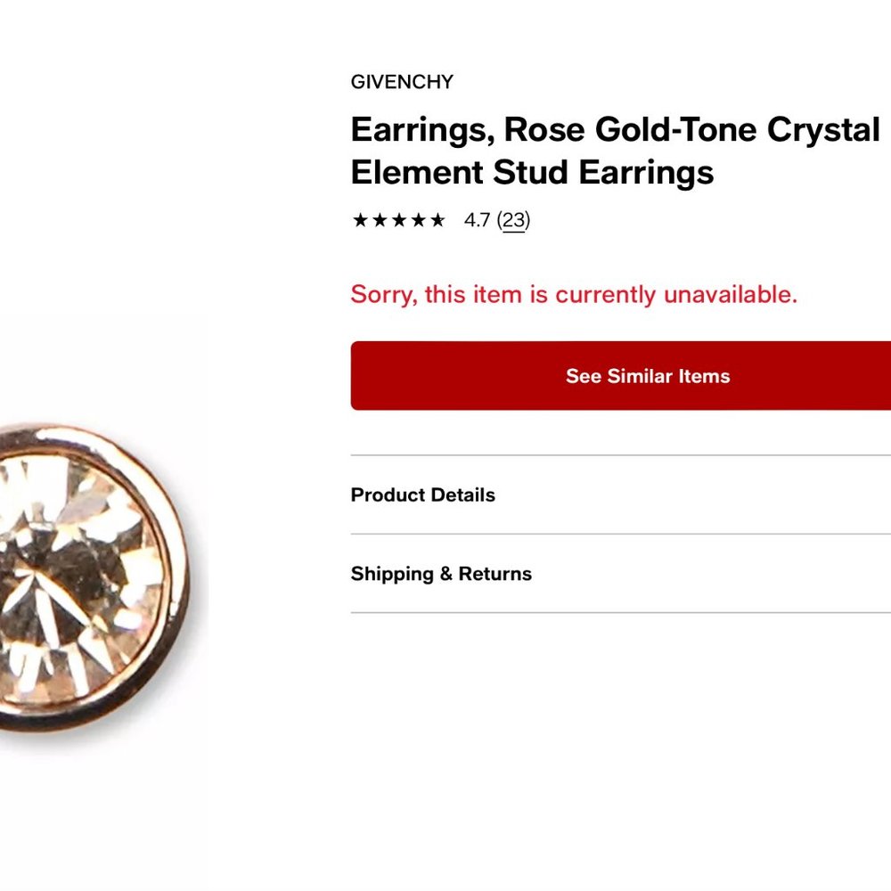 Givenchy Earrings, Rose Gold-Tone Swarovski Element Stud Earrings - Picture 3 of 3